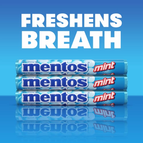Mentos Chewy Mint Flavored Candy Rolls Perspective: left