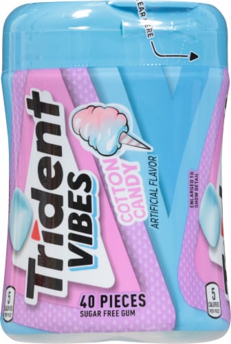 Trident Vibes Sugar Free Cotton Candy Gum Perspective: left