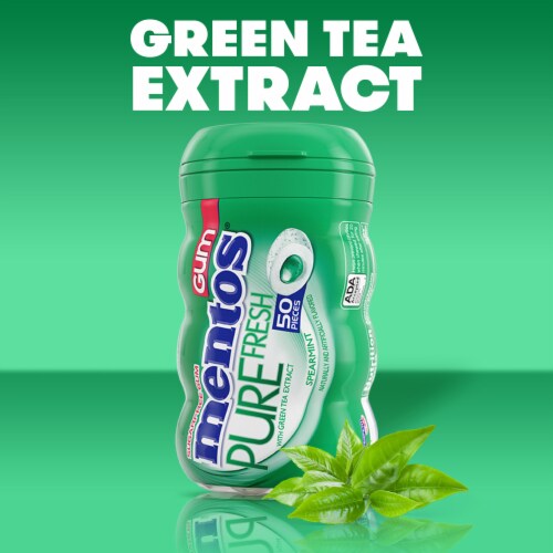 Mentos Pure Fresh Sugar Free Spearmint Flavored Chewing Gum Perspective: left