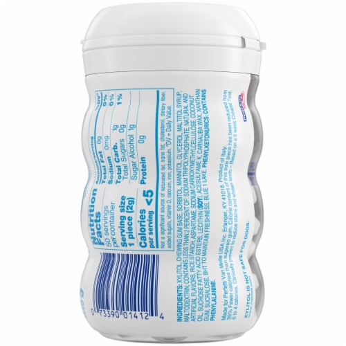 Mentos Pure White Sugar Free Sweet Mint Flavored Chewing Gum Perspective: left
