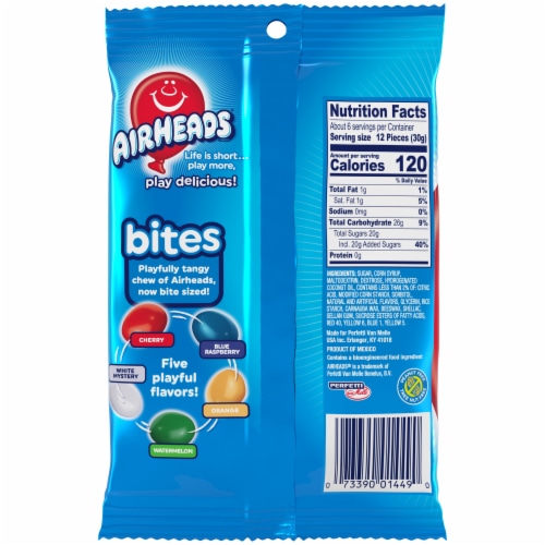 Airheads Bites Fruit Flavored Candy Perspective: left