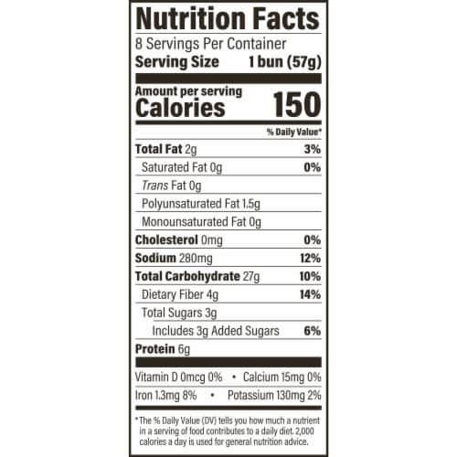 Arnold® 100% Whole Wheat Sandwich Buns Perspective: left