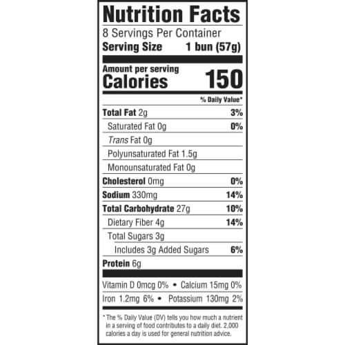 Oroweat® 100% Whole Wheat Hot Dog Buns Perspective: left