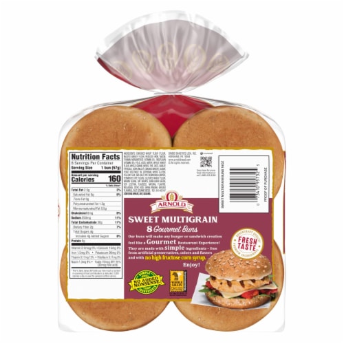 Arnold Sweet Multigrain Gourmet Hamburger Buns Perspective: left
