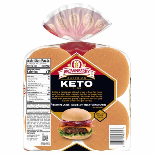 Brownberry Keto Buns Perspective: left