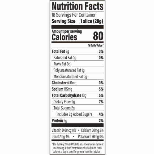 Oroweat 22 Grains & Seeds Wheat Small Slice Bread Perspective: left