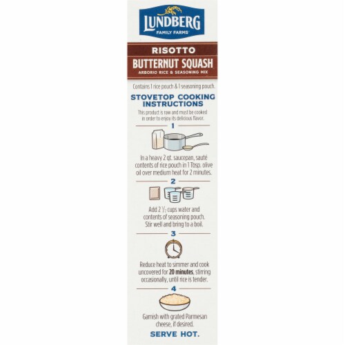 Lundberg Butternut Squash Risotto Arborio Rice & Seasoning Mix Perspective: left