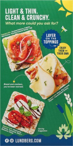 Lundberg Family Farms Organic Thin Stackers Basil & Thyme Rice Cakes Perspective: left