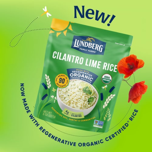 Lundberg Family Farms® Organic 90-Second Cilantro Lime Rice Pouch Perspective: left