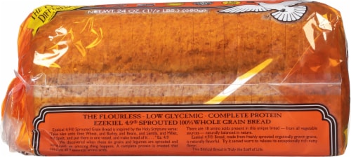 Food for Life Ezekiel 4:9 Sprouted Whole Grain Bread Perspective: left