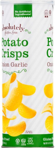 Absolutely Gluten Free Onion Garlic Potato Crisps Perspective: left