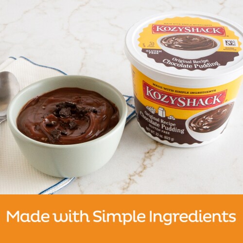 Kozy Shack Chocolate Pudding Tub, Gluten Free Dessert Perspective: left