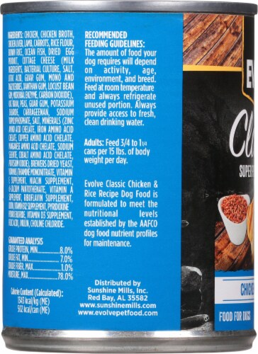Evolve® Chicken Flavored Can Dog Food Perspective: left