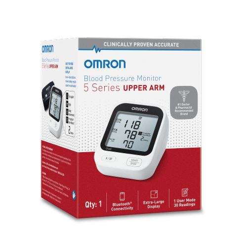 Omron 5 Series Upper Arm Blood Pressure Monitor Perspective: left