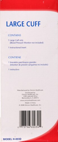 Omron Large Blood Pressure Cuff Perspective: left
