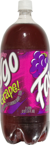 Faygo Grape Soda Bottle Perspective: left