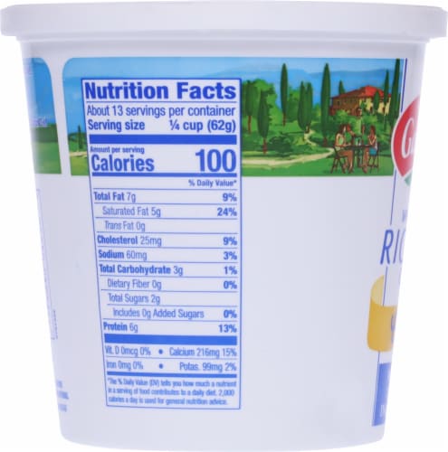 Galbani Whole Milk Classic Ricotta Cheese Perspective: left