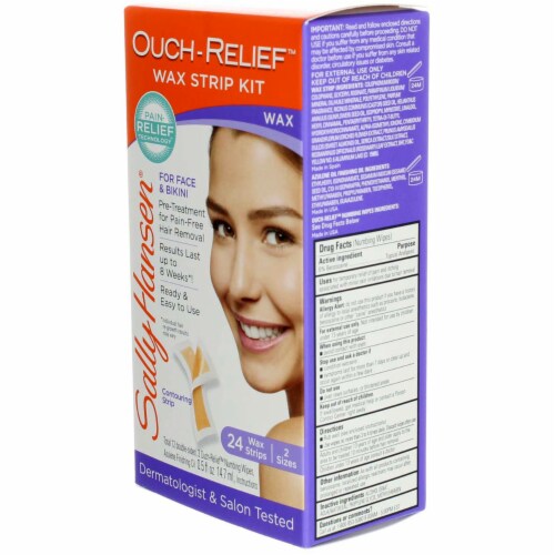 Sally Hansen Ouch-Relief Wax Strip Kit, 0.5 fl oz, 24 Ct Perspective: left