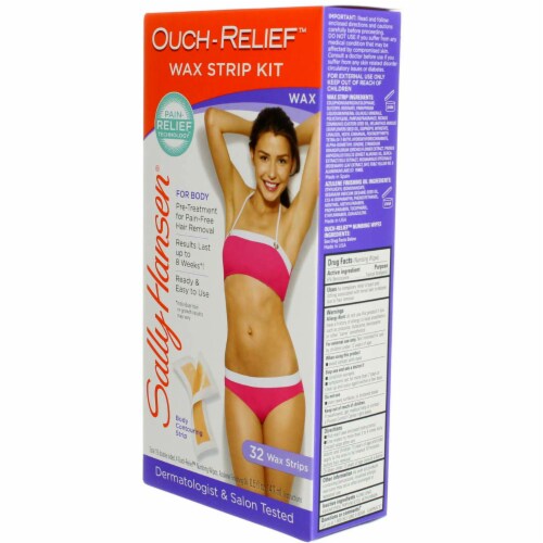Sally Hansen Ouch-Relief Wax Strip Kit, 0.5 fl oz, 32 Ct Perspective: left