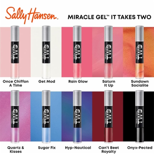 Sally Hansen® It Takes Two Miracle Gel™ 940 Sundown Socialite Dual Ended Gel Color + Top Coat Perspective: left