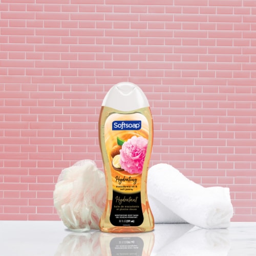 Softsoap Body Wash Moisturizing Luminous Oils Macadamia Oil & Peony Scent Perspective: left