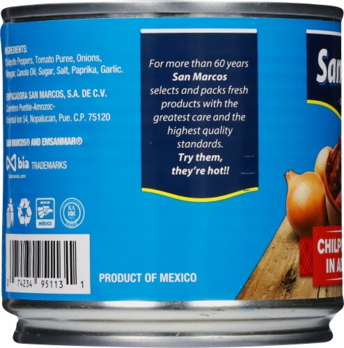 San Marcos Chilpotle Peppers in Adobo Sauce Perspective: left