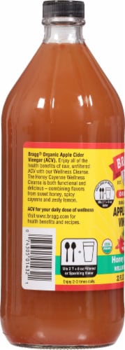 Bragg Apple Cider Vinegar Honey Cayenne Wellness Cleanse Perspective: left