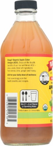 Bragg Organic Citrus Ginger Enhanced Apple Cider Vinegar Perspective: left