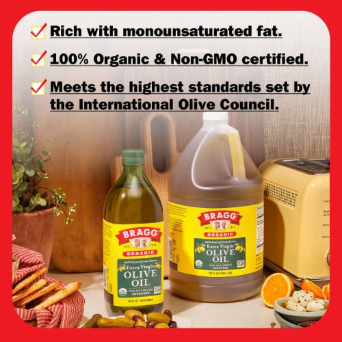Bragg® Organic Extra Virgin Olive Oil Perspective: left
