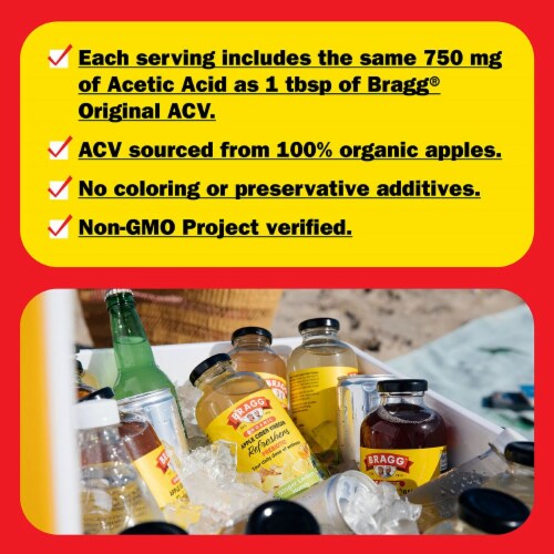 Bragg® Organic Concord Grape and Hibiscus Apple Cider Vinegar Prebiotic Refresher Perspective: left