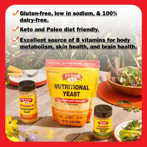 Bragg® Roasted Garlic Nutritional Yeast Seasoning Perspective: left