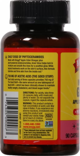 Bragg® Inner Glow Apple Cider Vinegar Phytoceramides Perspective: left