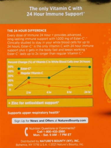 Nature's Bounty® Natural Orange Flavor Immune 24+ Effervescent Powder Packets 1000mg Perspective: left