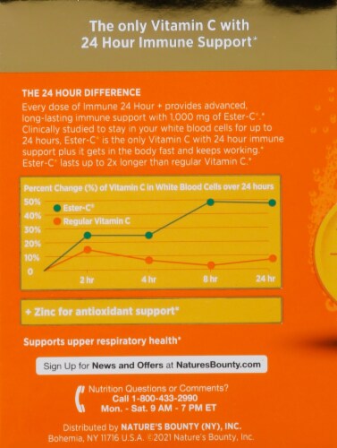 Nature's Bounty® Natural Orange Flavor Immune 24+ Effervescent Powder Packets 1000mg Perspective: left