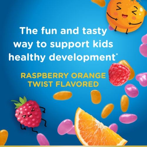 Nature’s Bounty Kids Multi Jelly Bean Multivitamin Supplements, Raspberry Orange Flavor Perspective: left