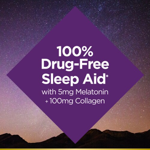 Nature’s Bounty® Sleep + Collagen Gummies, 5mg Melatonin, Sleep Aid, Berry Flavor Perspective: left