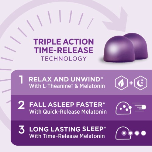 Nature’s Bounty® Sleep3 Melatonin 10mg Sleep Aid Gummies, Drug-Free Sleep Aid Perspective: left