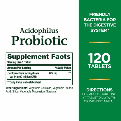 Nature's Bounty Acidophilus Probiotic Tablets Perspective: left