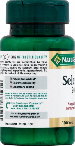 Nature's Bounty Selenium Tablets 200mcg Perspective: left