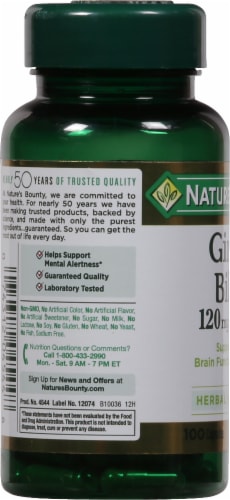 Nature's Bounty® Ginkgo Biloba Capsules 120mg Perspective: left