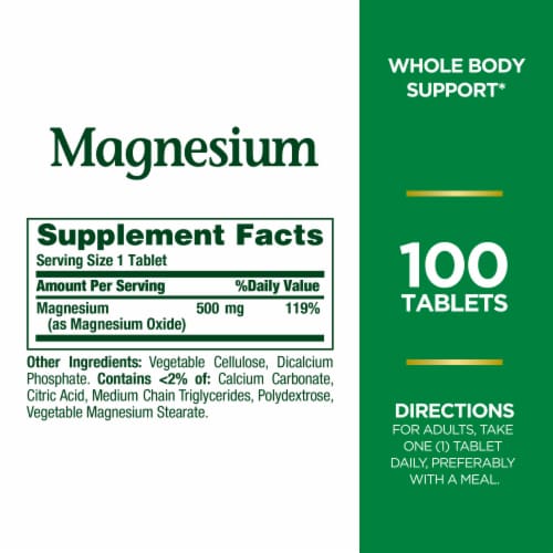 Nature's Bounty Magnesium Bone & Muscle Health Tablets, 500 Mg Perspective: left