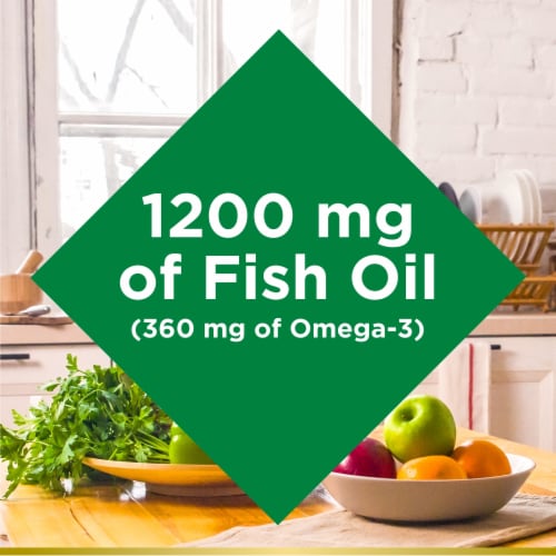 Nature's Bounty Fish Oil Omega 3 Supports Heart Health Softgels, 1200 Mg Perspective: left