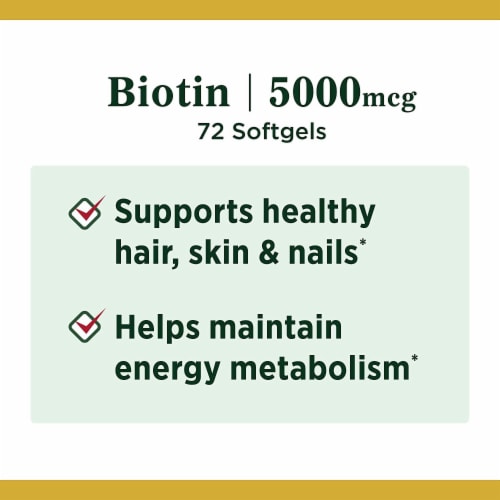 Nature's Bounty Biotin 5000 mcg Softgels Perspective: left
