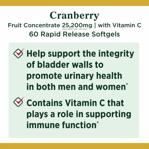 Nature's Bounty Cranberry with Vitamin C Softgels Perspective: left