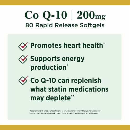Nature's Bounty Co Q-10 Heart Health Support Softgels, 200 Mg Perspective: left
