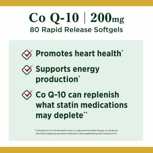 Nature's Bounty Co Q-10 Heart Health Support Softgels, 200 Mg Perspective: left