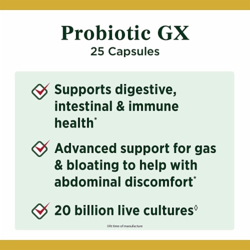 Nature's Bounty® Probiotic GX Gas & Bloating Formula Capsules Perspective: left