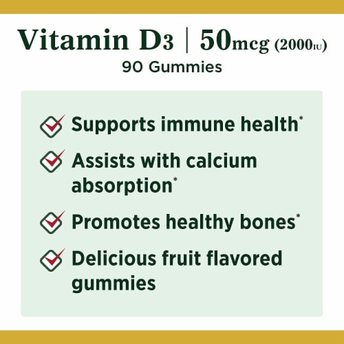 Nature's Bounty® Strawberry Orange & Lemon Flavored Vitamin D3 Gummies Perspective: left