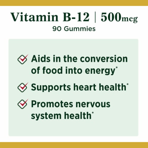 Nature's Bounty Vitamin B12 Energy Support Multi-Flavored Gummies Perspective: left