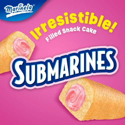 Marinela Submarines Strawberry Crème Filled Snack Cakes Perspective: left